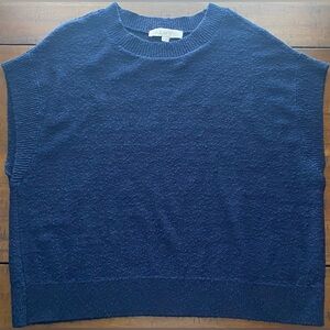 •NWT•Loft Navy Blue Crewneck Textured Knit Sweater Top